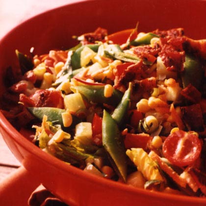 Chop Salad with Corn, Snap Peas, and Bacon 