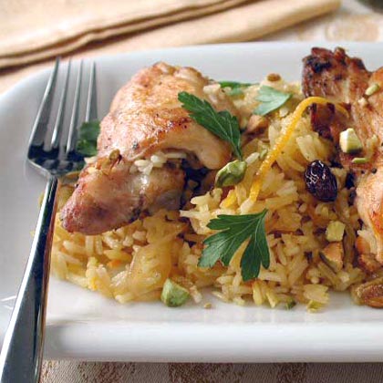 Shireen Palow (Afghan Orange Rice with Chicken) 