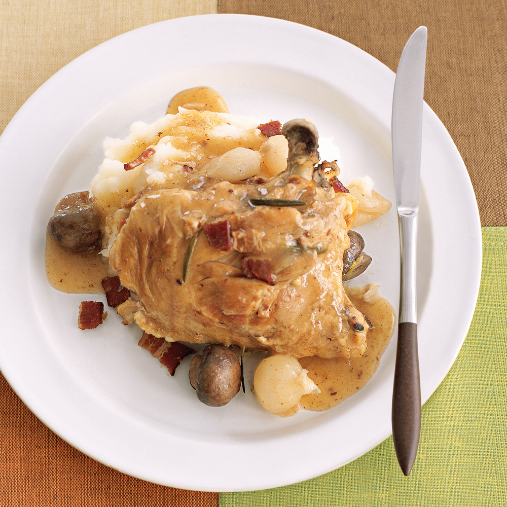 Slow-Cooker Recipe: Chicken with Bacon, Mushrooms, and Onions