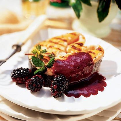 Grilled Salmon with Blackberry-Cabernet Coulis
