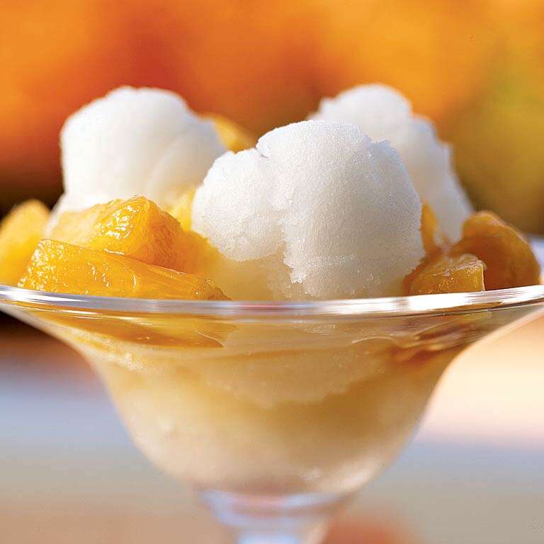 Vanilla Bean Sorbet with Pineapple Topping Recipe |