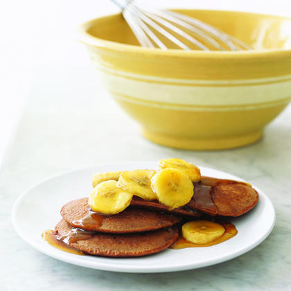 Chocolaty Pancakes with Sauteed Bananas