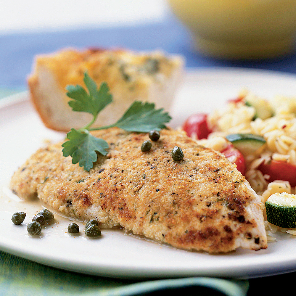 Easy Chicken Scallopini and Orzo Toss