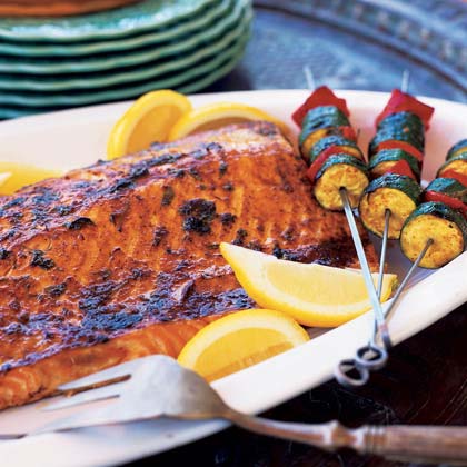Grilled Salmon with Charmoula