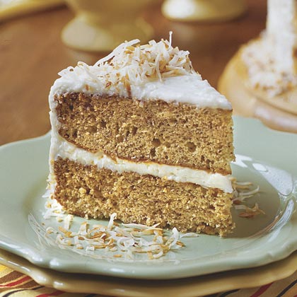 Decadent Banana Cake With Coconut-Cream Cheese Frosting 
