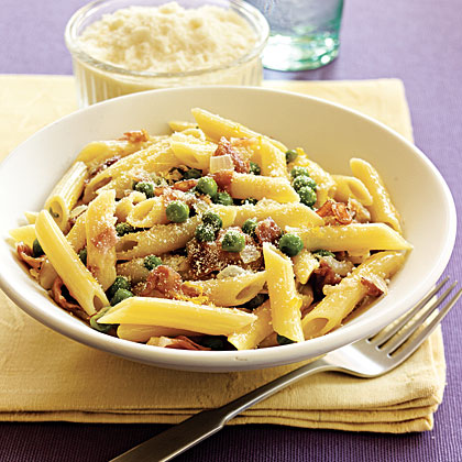 Penne with Sweet Peas and Prosciutto 