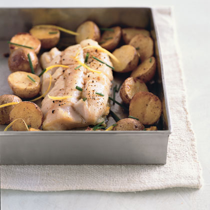 Roast Cod with Crisp Potatoes 