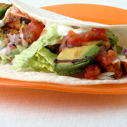 Blackened Chicken and Grilled Avocado Tacos