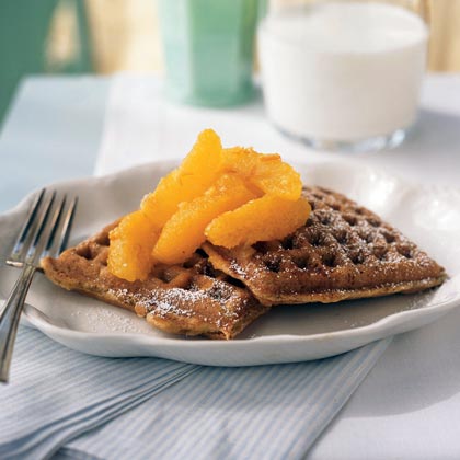 Citrus Waffles with Marmalade Compote 