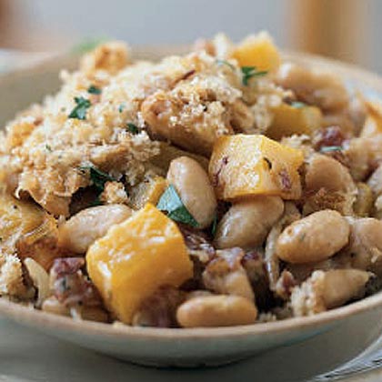 Roasted Garlic and Butternut Squash Cassoulet 