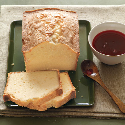 Citrus Pound Cake with Cranberry Syrup 