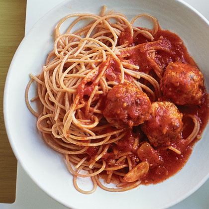Turkey Meatballs and Spaghetti 
