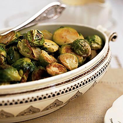 Roasted Brussels Sprouts with Creamy Mustard Sauce 
