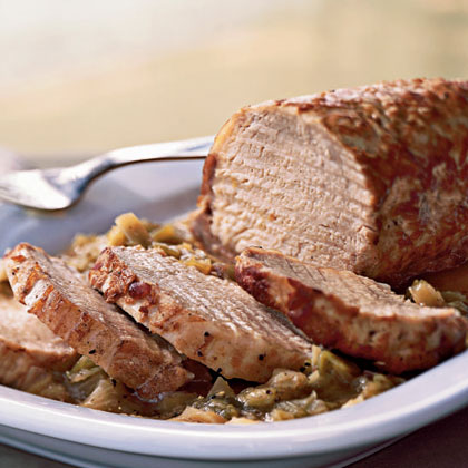 Lombo di Maiale Coi Porri (Pan-Roasted Pork Loin with Leeks) 