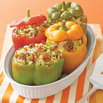 Beef-and-Rice-Stuffed Peppers 