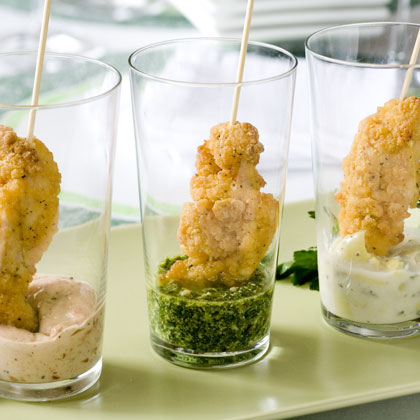 Chicken-on-a-Stick With Italian Dipping Sauces 