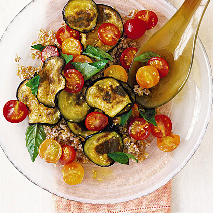 Bulgur Wheat Salad with Tomato and Eggplant 