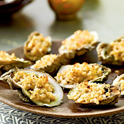 Roasted Oysters with Lemon-Anise Stuffing 
