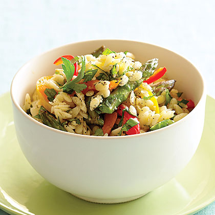 Orzo with Peppers and Asparagus 