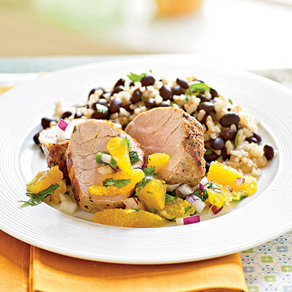 Roasted Pork Tenderloin with Orange and Red Onion Salsa