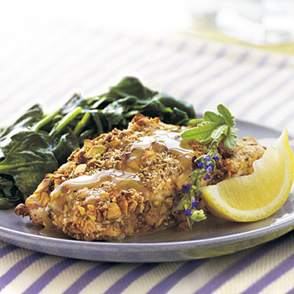 Pistachio-Crusted Grouper with Lavender Honey Sauce 