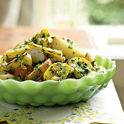 Potato Salad with Herbs and Grilled Summer Squash 