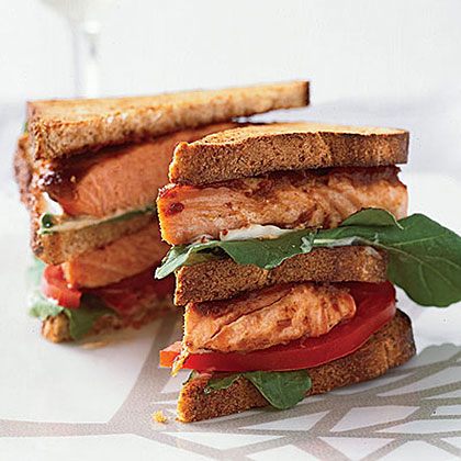 Salmon Club Sandwiches