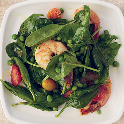 Spinach-and-Shrimp Salad with Chile Dressing 