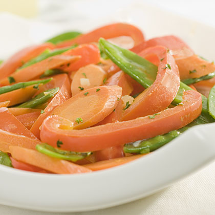 Sauteed Snow Peas, Carrots & Bell Peppers 