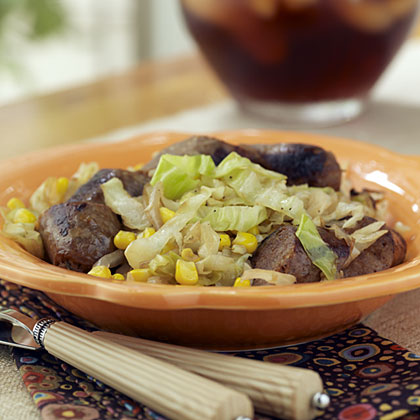 Sausage with Cabbage and Corn Saut&eacute;