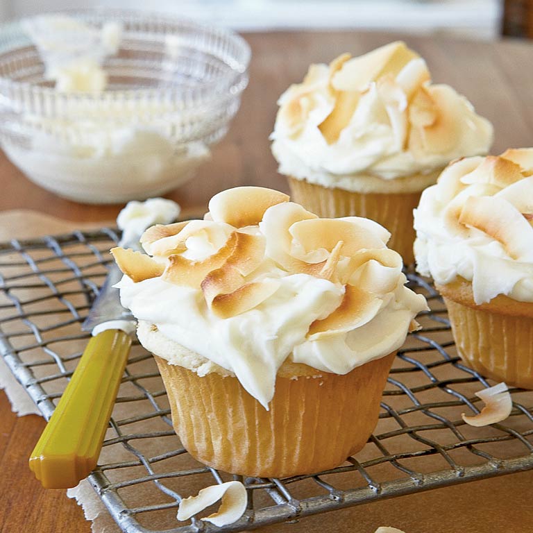 Coconut Cupcakes with Coconut-Cream Cheese Frosting