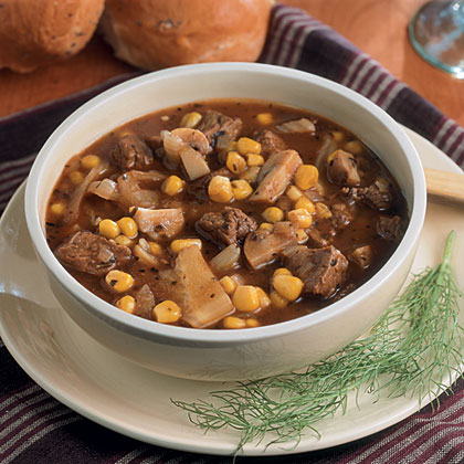 Beef Stew with Corn and Fennel 