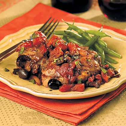 Chicken Thighs with Tomatoes and Olives 