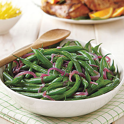 Green Bean Salad with Melted Red Onions 