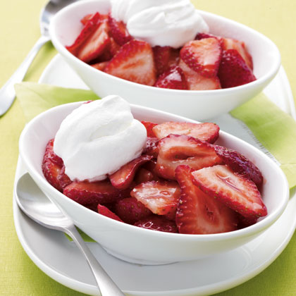 Merlot Strawberries with Whipped Cream