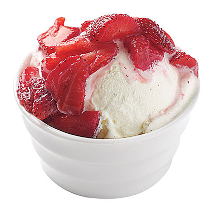 Ice Cream with Strawberry Sauce 