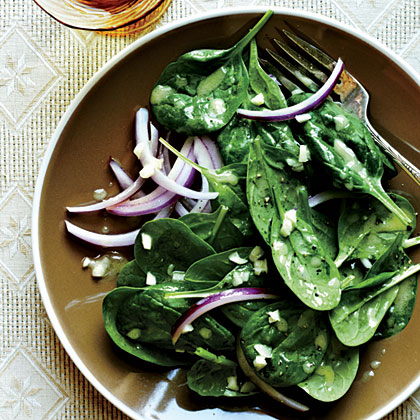 Spinach with Garlic Vinaigrette 