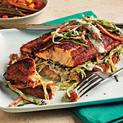 Open-Faced Blackened Catfish Sandwiches