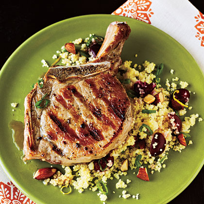 Pork Chops with Cherry Couscous 