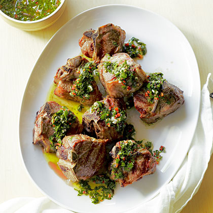 Grilled Lamb with Chocolate Mint Salsa 