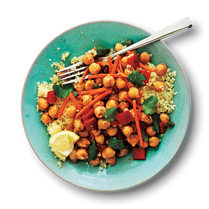 Cumin-Spiced Chickpeas and Carrots on Couscous 