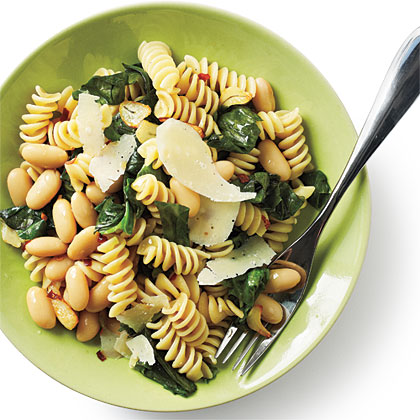 Rotini with White Beans and Escarole 