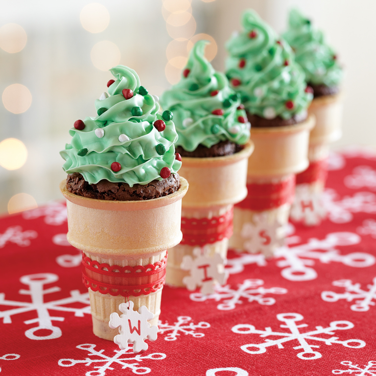 Funfetti&reg; Holiday Brownie Cones 
