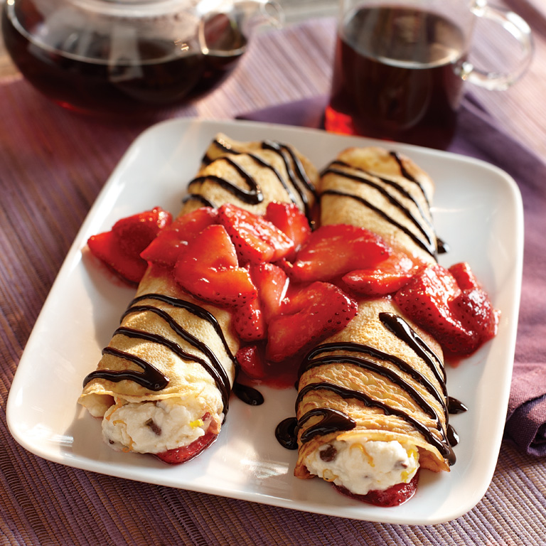Ricotta Filled Crepes with Berries