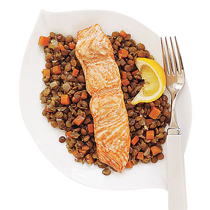 Lentils with Salmon