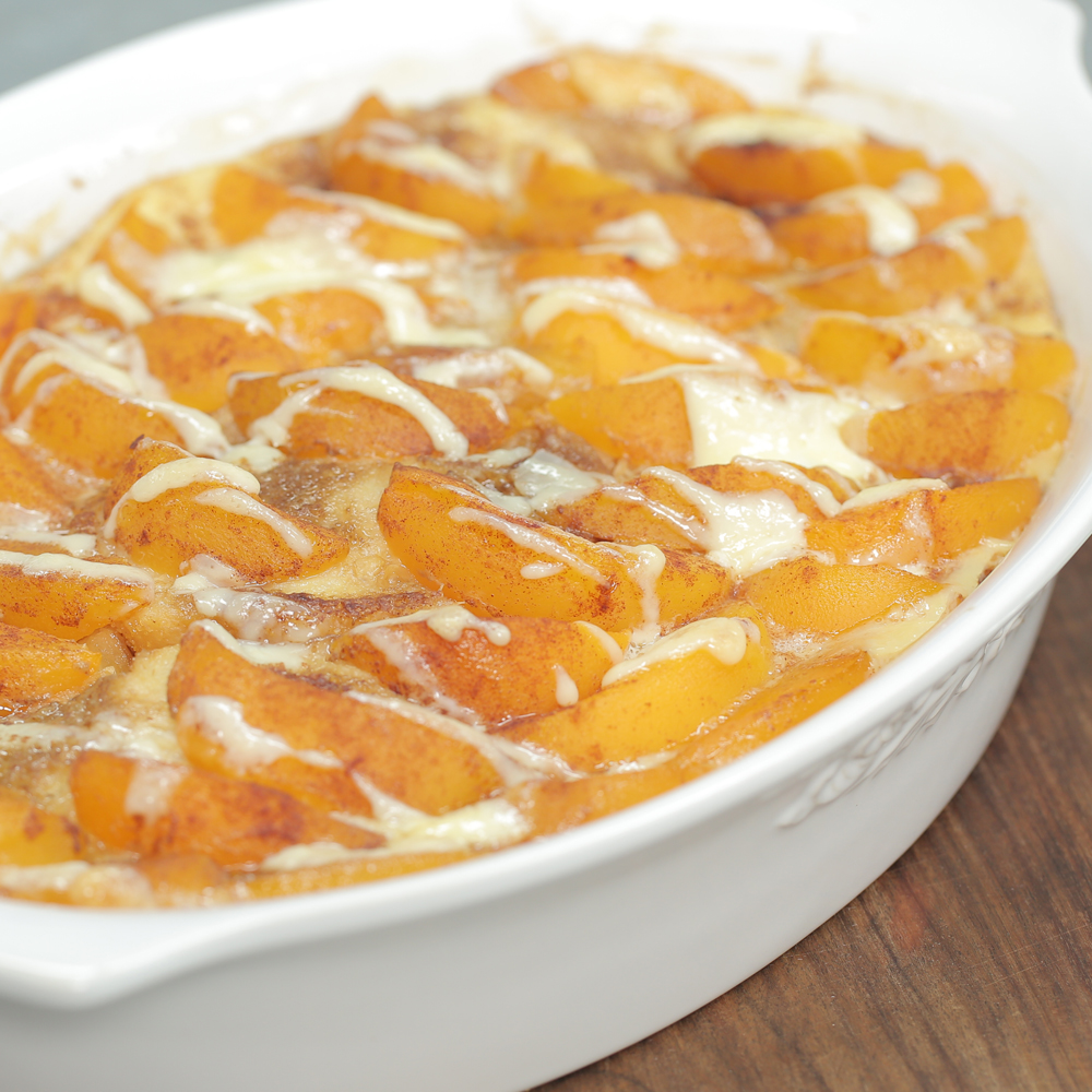 Overnight Peaches-and-Cream French Toast 