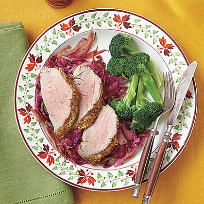 Pork Tenderloin with Sweet and Sour Cabbage 