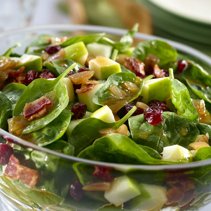 Warm Bacon & Shallot Spinach Salad 