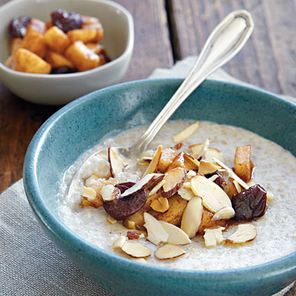 Sweet Almond Cream of Buckwheat with Skillet Pears