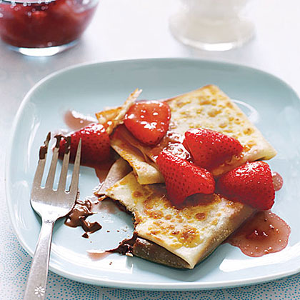 Nutella and Strawberry Crepes